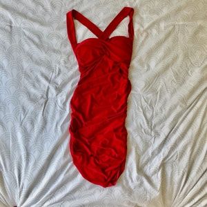 Love Culture Sabora Red Scrunch Dress
